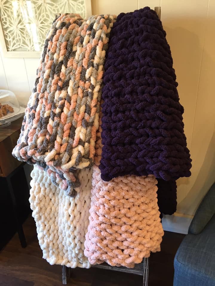 Blankets 2019 on ladder